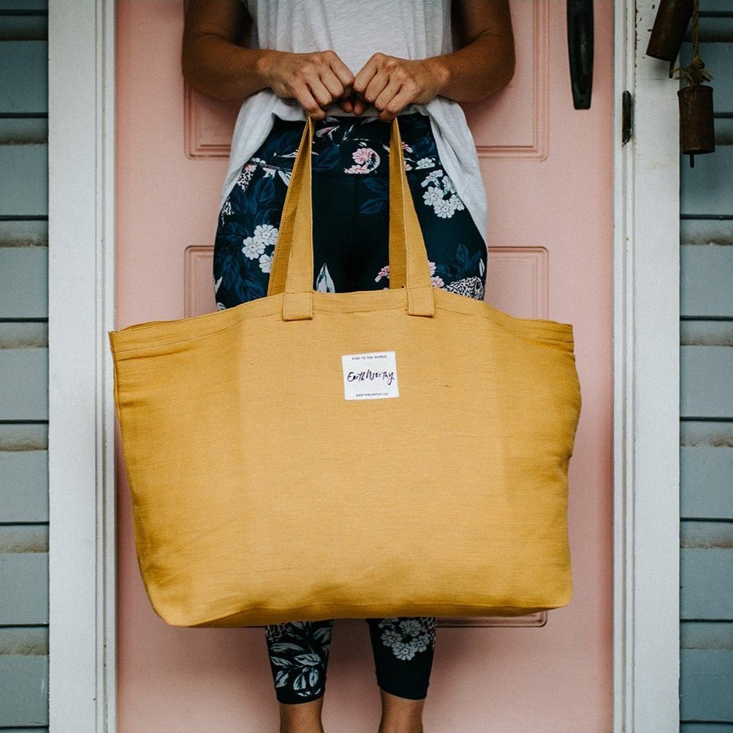 Jute canvas Hauler bag | Nappy bag | Beach bag | overnight bag