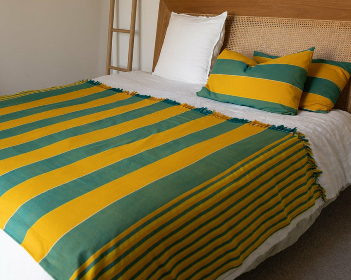 Green and Gold handloom blanket collection