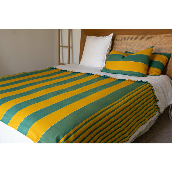 Green and Gold handloom blanket collection